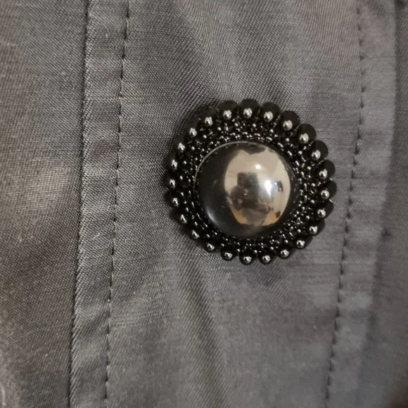 Betsey Johnson Black Cape Jacket Size Small (10) Belted Lined Designer - Picture 9 of 11